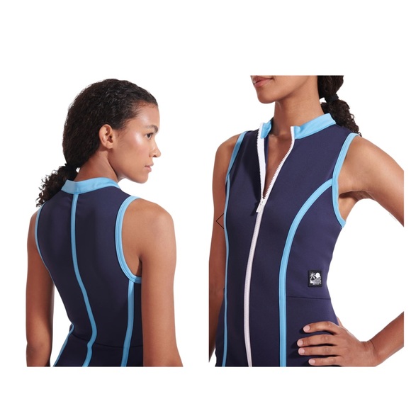 STAUD X NB Neoprene Zip Through Dress - Peacoat Navy Blue - Picture 10 of 15